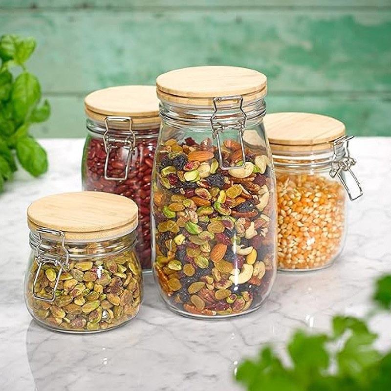 Tala - Glass Jar w/ Bamboo Clip Top Lid - 980Ml