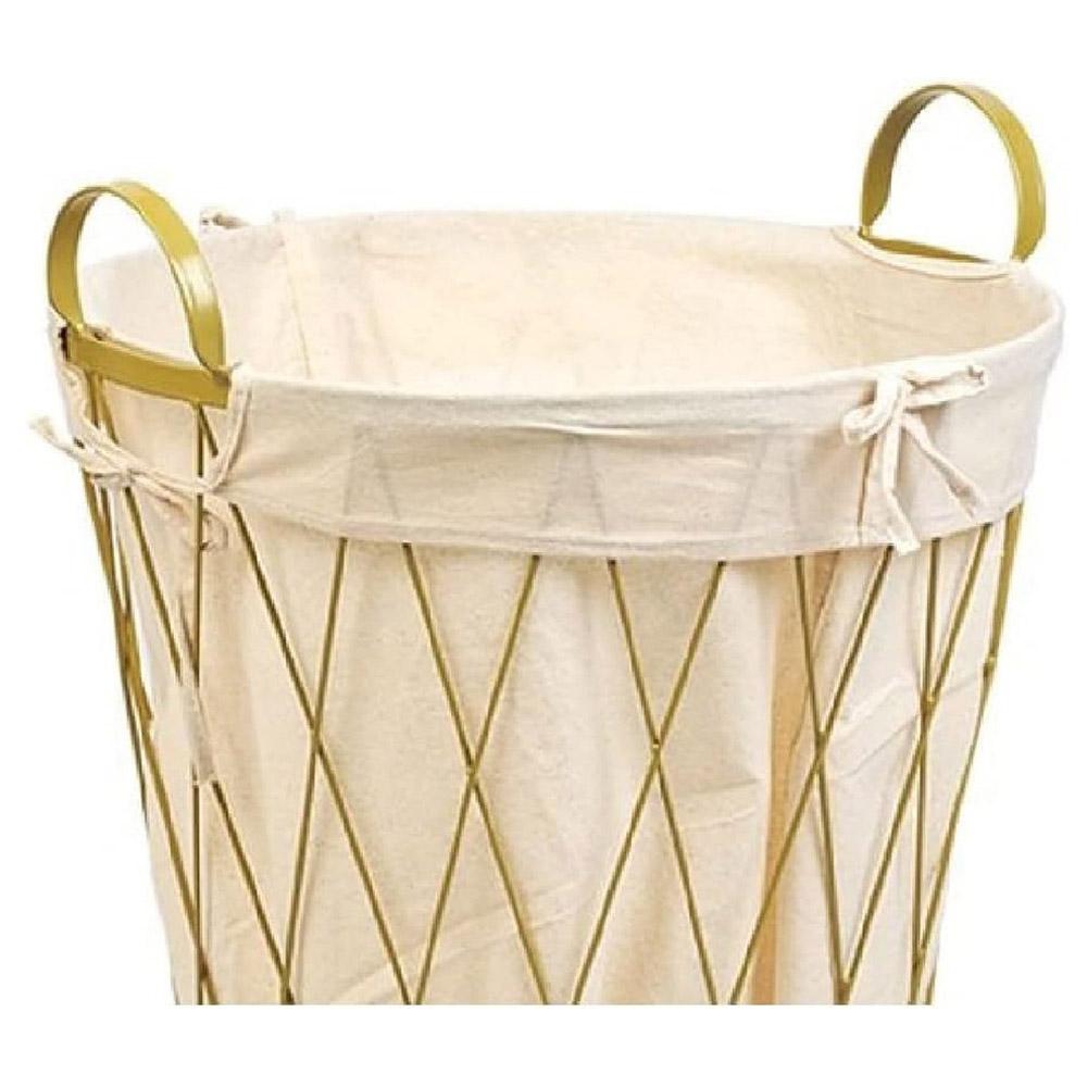 Homesmiths - Round Metal & Fabric Laundry Basket - 40 X 40 X 67cm