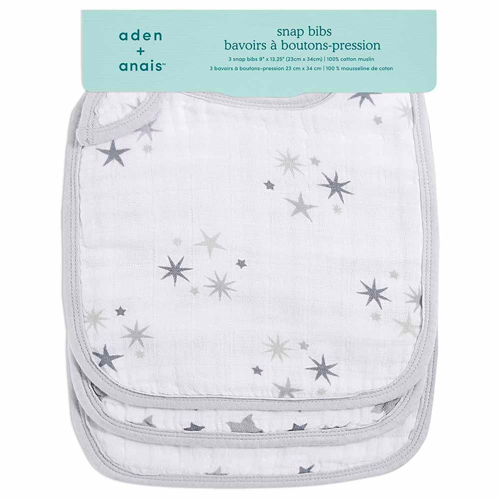 Aden + Anais - Cotton Muslin Snap Bibs - Twinkle - Pack of 3