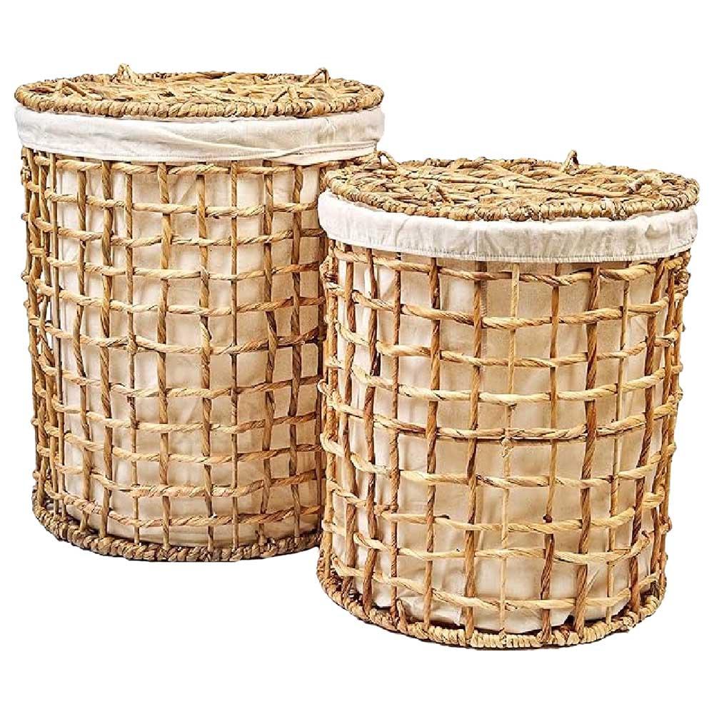 Homesmiths - Natural Water Hyacinth Laundry Hamper - S - 38 X 47cm