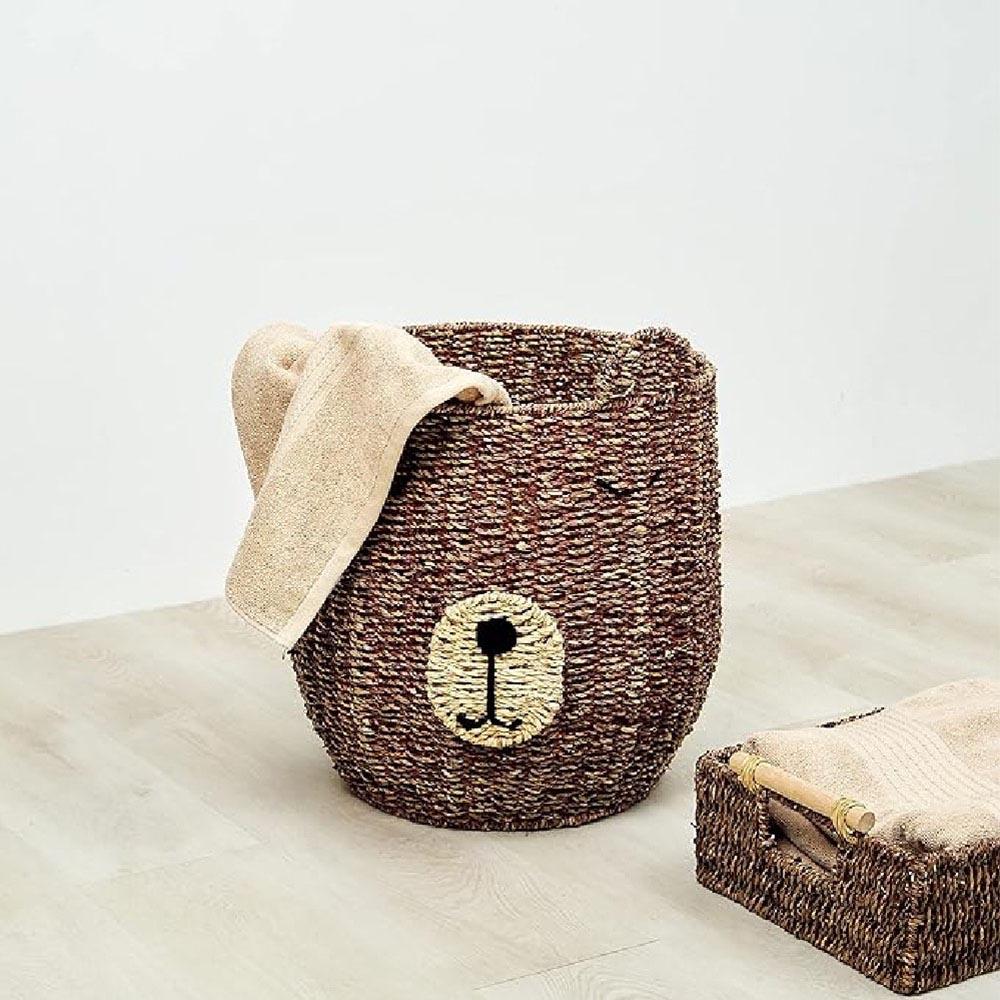 Homesmiths - Bear Shape Storage Basket - Seagrass - 38 X 46cm