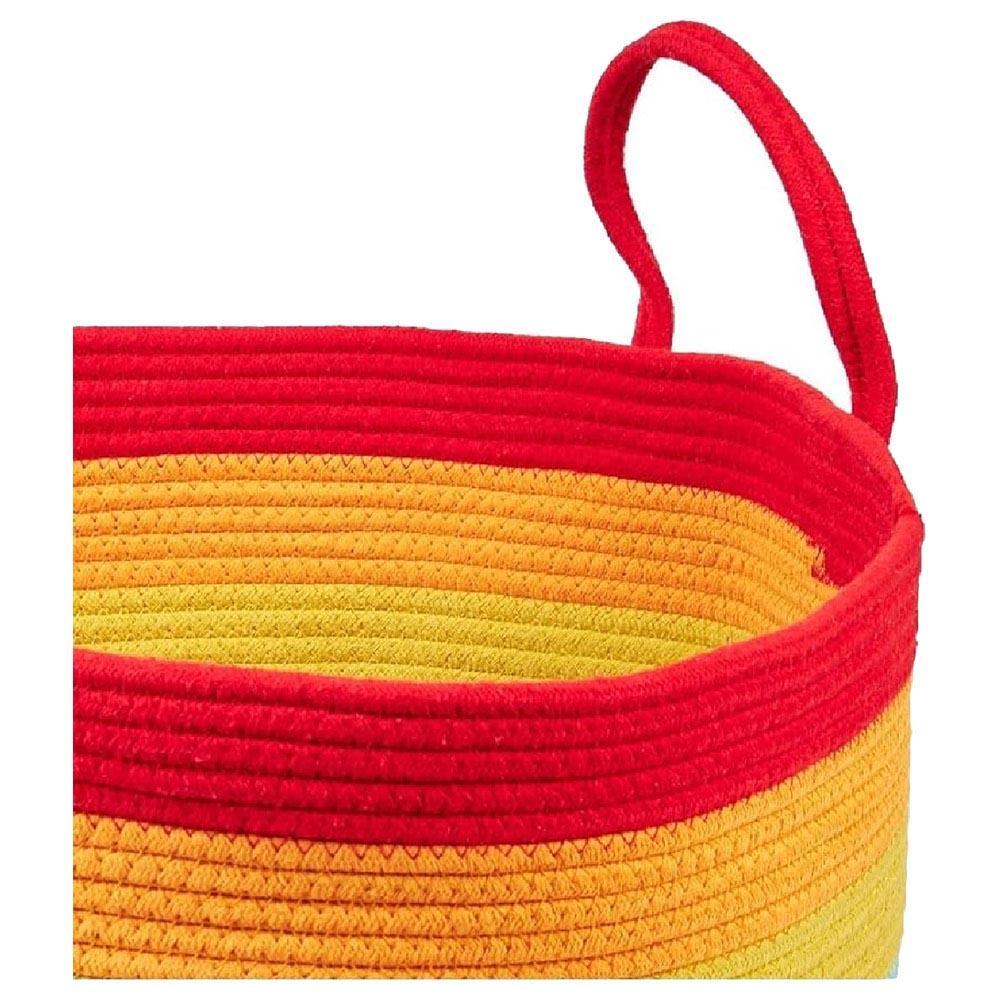 Homesmiths - Rainbow Cotton Rope Basket w/ Lid - 50 X 35cm