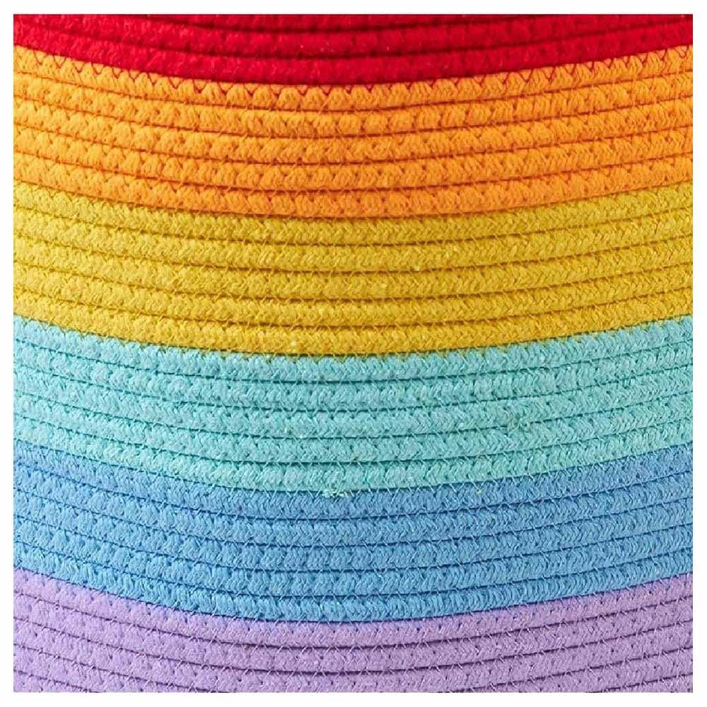 Homesmiths - Rainbow Cotton Rope Basket w/ Lid - 50 X 35cm