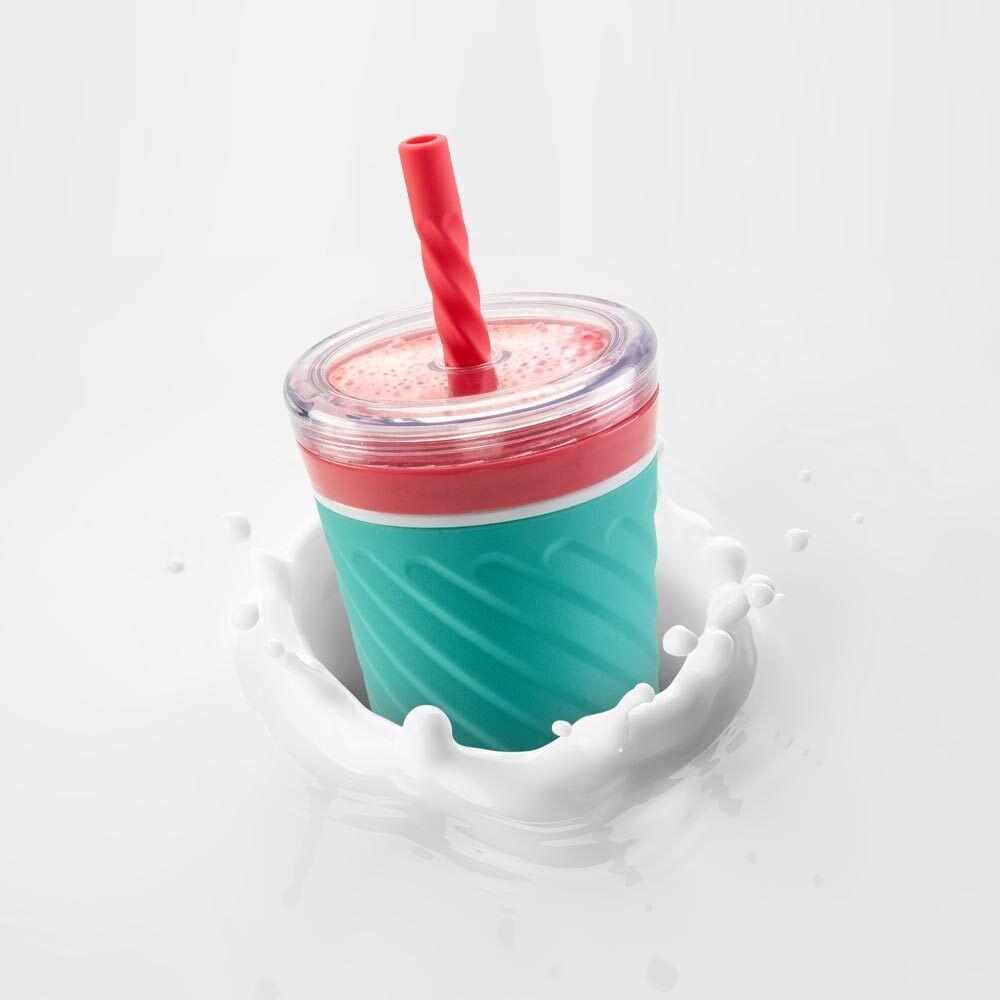 Joie - Swirl Milkshake Tumbler & Straw - Blue/Red