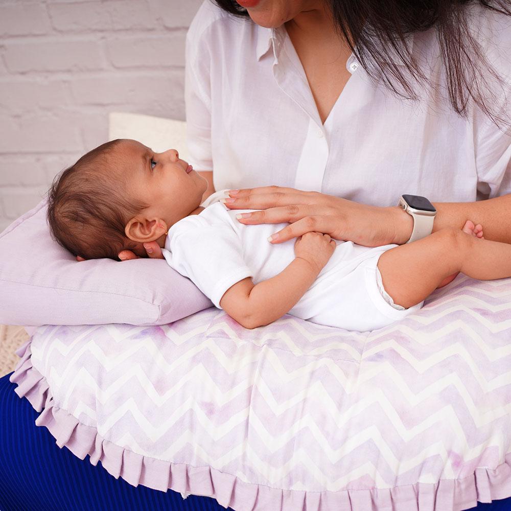 Fancy Fluff - Organic Feeding Pillow W/ Reclining Support Pillow - Pixie Dust