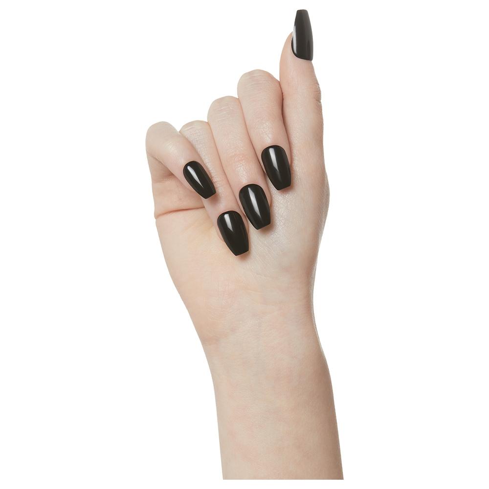 Kiss - Impress Color Coffin Shaped Nails - All Black - M - 30pcs