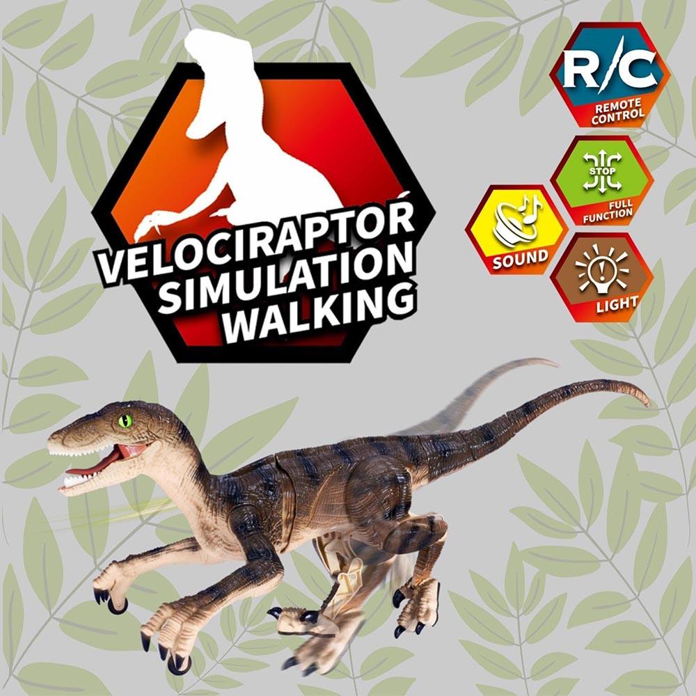 Fitto - Remote Control Velociraptor Dinosaur Toy - Brown