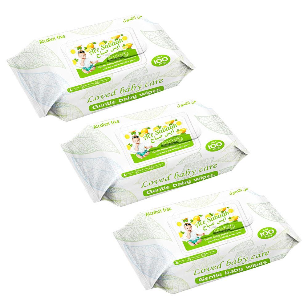 Ace Sabaah - Baby Wipes - Vanila - Pack of 3 – 100pcs