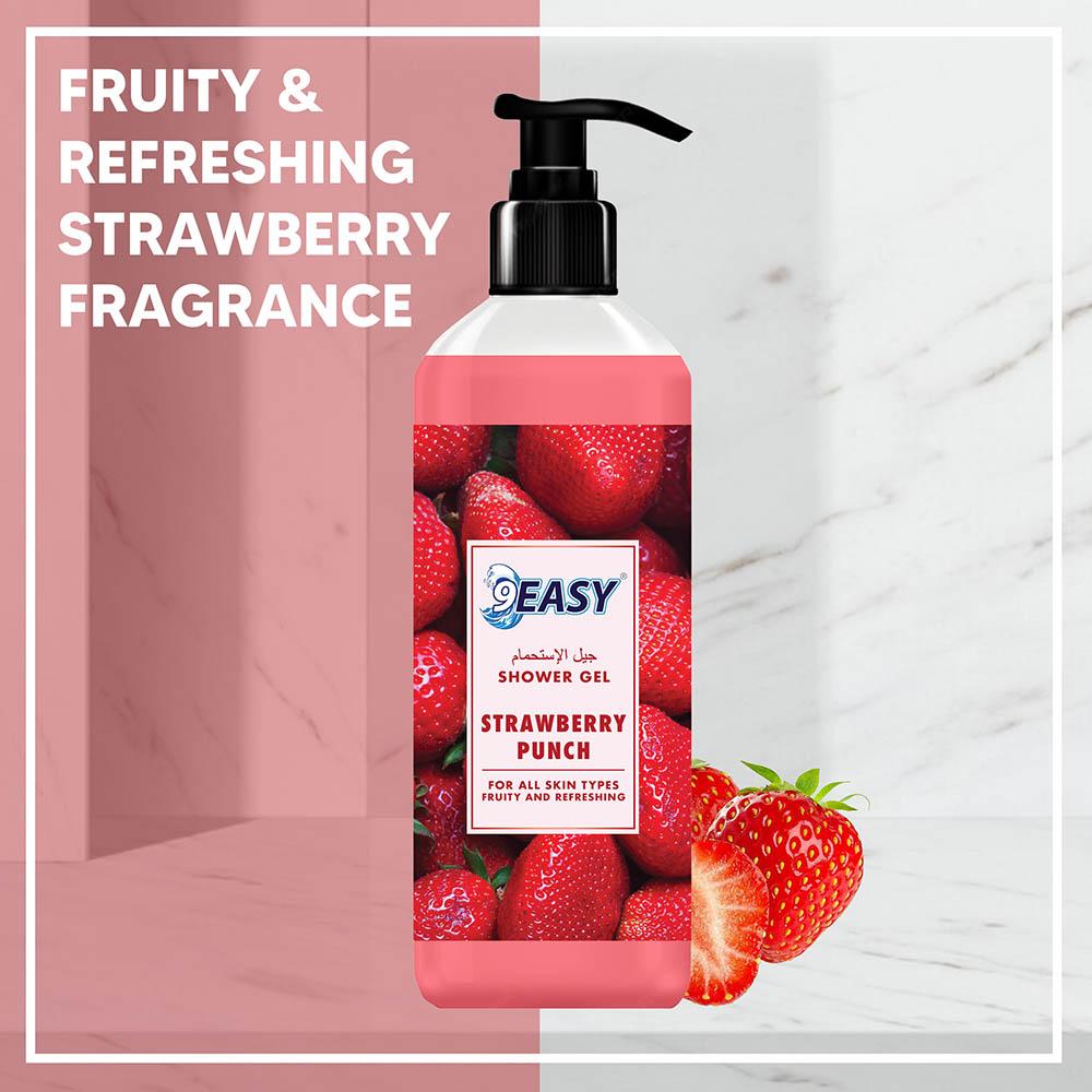 9Easy - Shower Gel - Strawberry Punch - 1 L