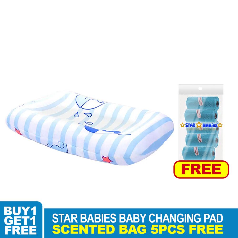 Star Babies - Printed Changing Pad With Scented Bags - Blue - 5pcs