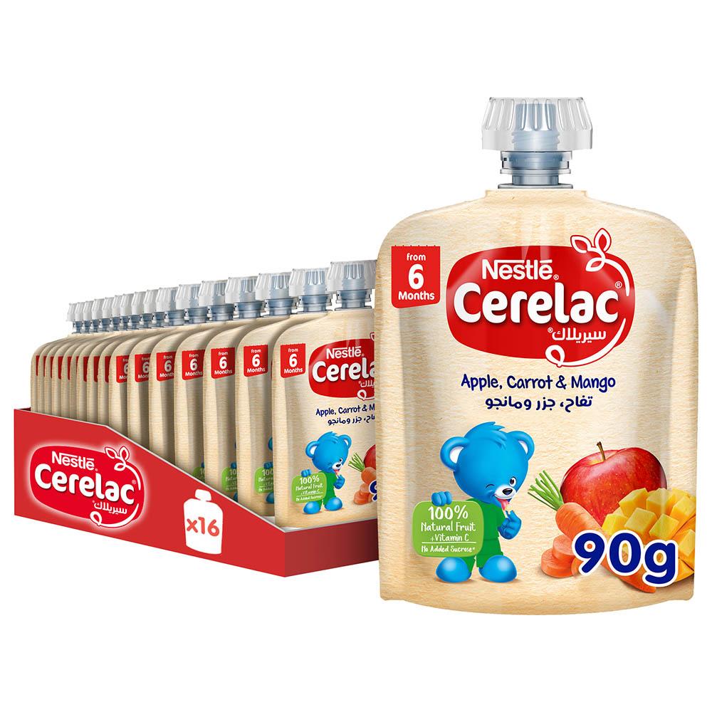 Nestle Cerelac - Apple Carrot Mango Puree Pouch - 16pcs - 90 g