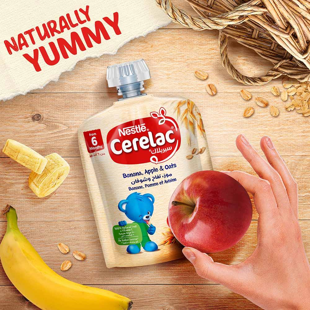 Nestle Cerelac - Banana Apple Oat Puree Pouch - 16pcs - 90 g