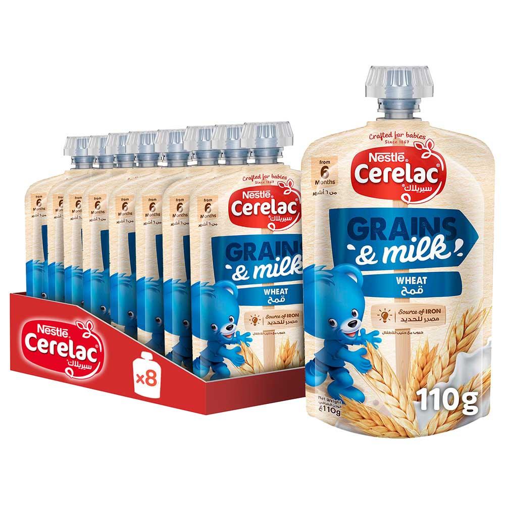 Nestle Cerelac - Grains And Milk - Wheat - 110 g - 8pcs