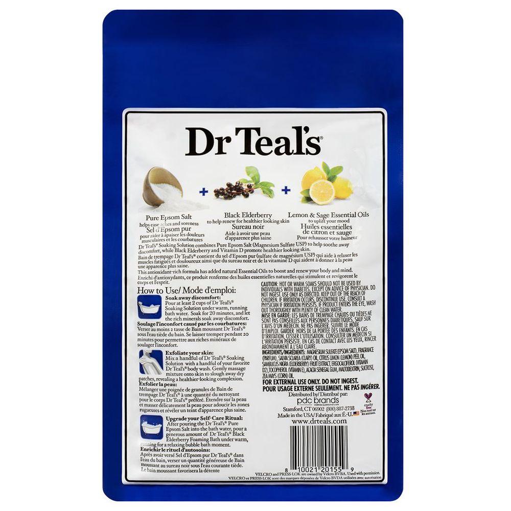 Dr Teal's - Epsom Bath Salt Black Elderberry - 1.36Kg