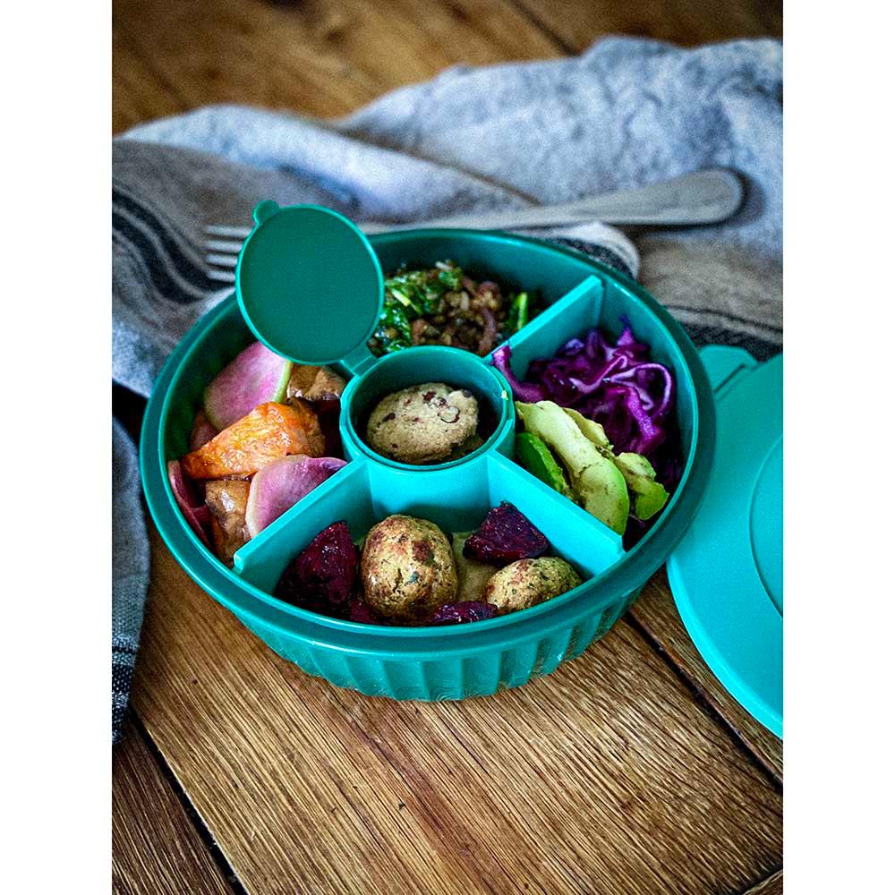 Yumbox - 3 Part Divider Poke Bowls - Paradise Aqua