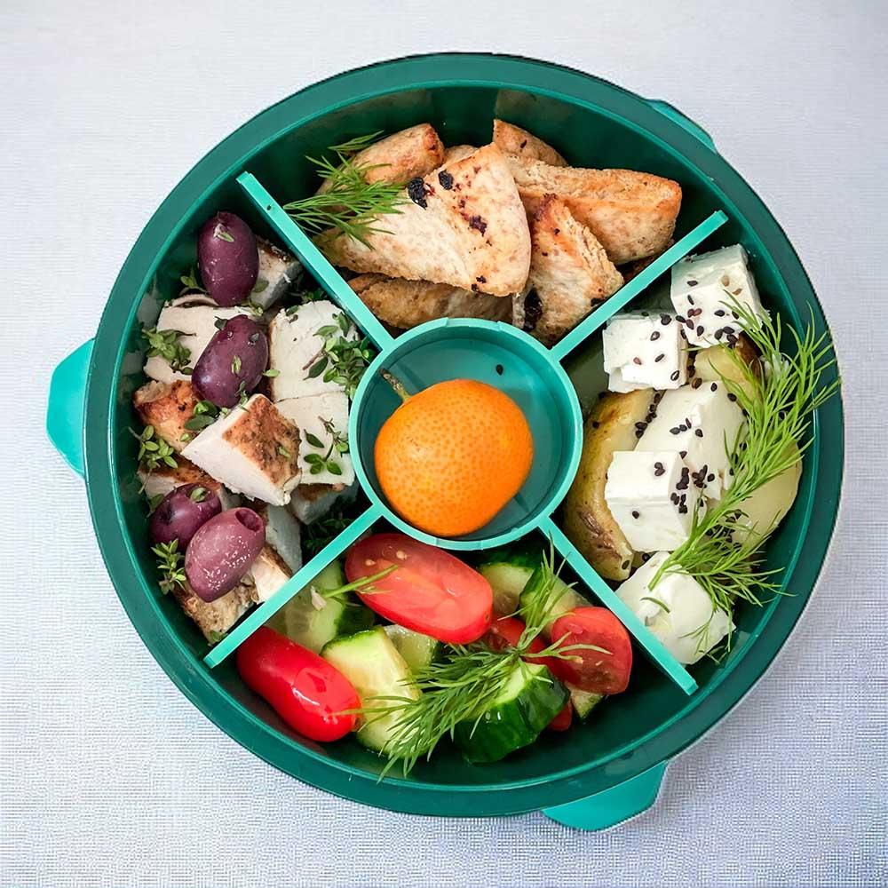 Yumbox - 3 Part Divider Poke Bowls - Kale Green