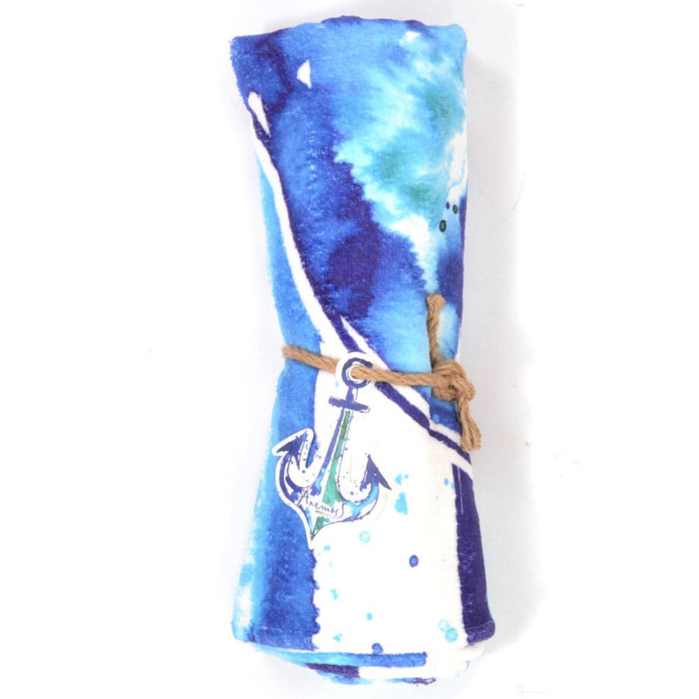 Anemoss - Anchor Patterned Beach Towel - Blue/White