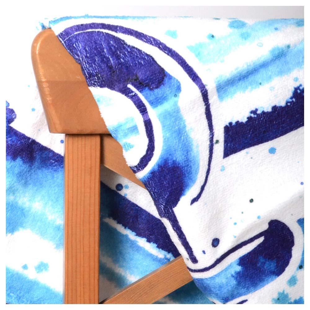 Anemoss - Anchor Patterned Beach Towel - Blue/White