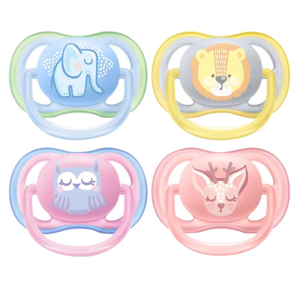 Philips - Avent SIL Ultra Air Free Flow Soother - 0-6M - Deco - 4pcs