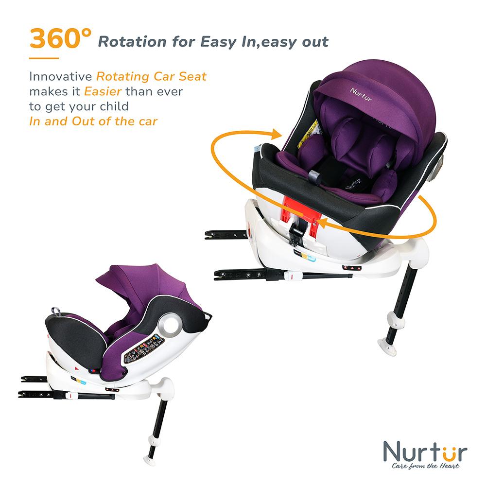 Nurtur - 4-In-1 Liberty Baby Car Seat Isofix 10 With Isofix And Canopy - Purple