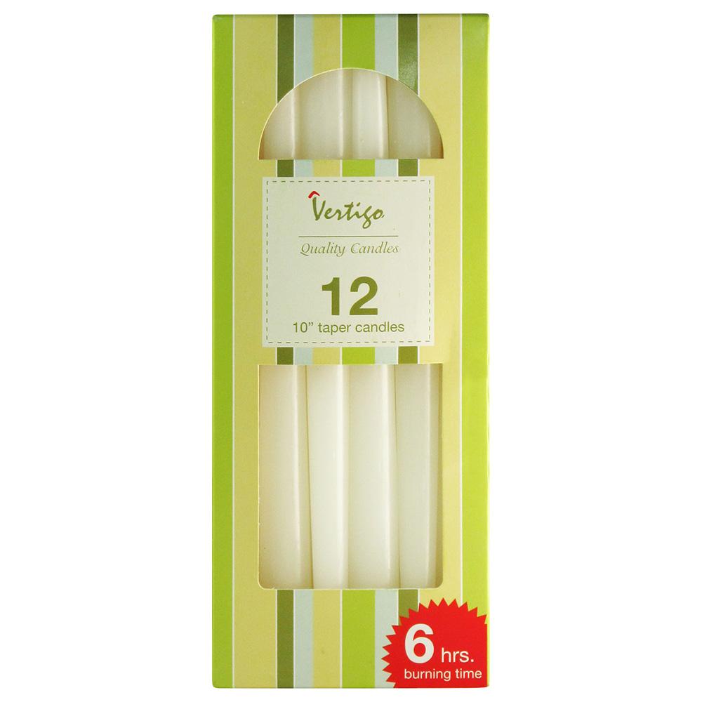 Vertigo - Taper Candles Box - Ivory - 10-Inch - 12pcs