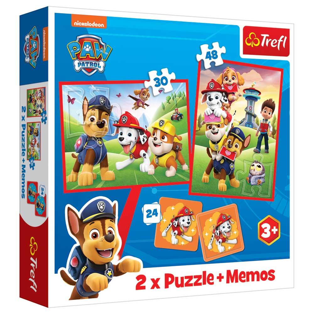 Paw Patrol - 2-In-1 Paw Patrol Team In Action Puzzle w/ Memos - 78pcs