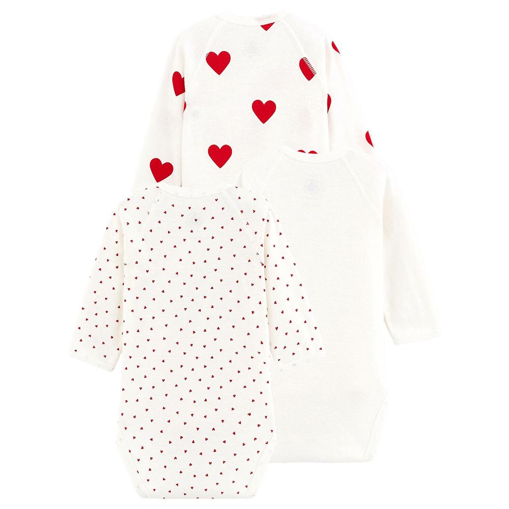 Petit Bateau - 3pc-Set - Baby's Long-Sleeves Wrapover Cotton Bodysuits