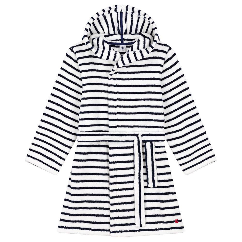 Petit Bateau - Boy's Striped Terry Bathrobe - White/Blue