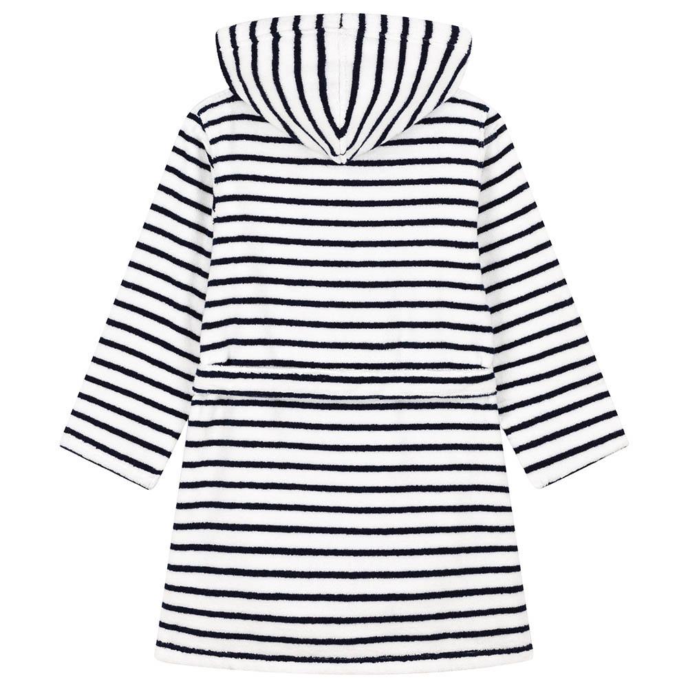 Petit Bateau - Boy's Striped Terry Bathrobe - White/Blue