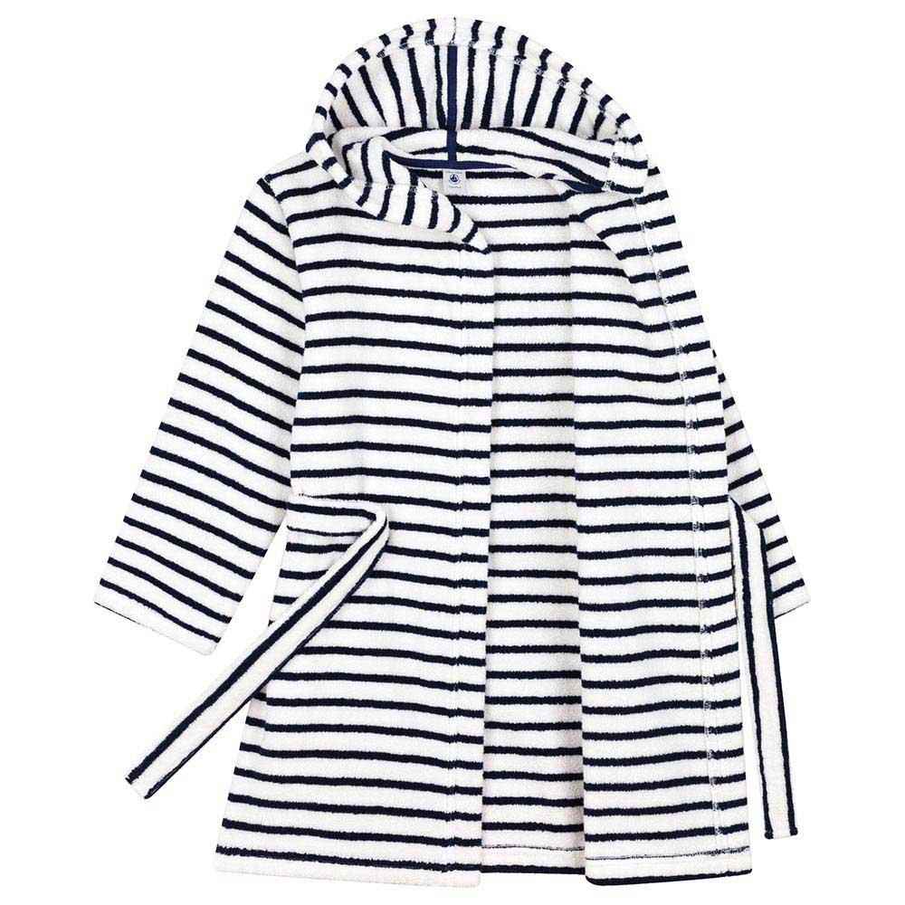 Petit Bateau - Boy's Striped Terry Bathrobe - White/Blue