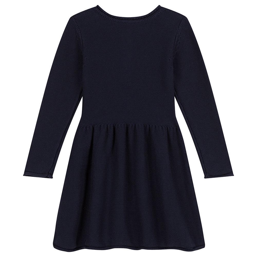 Petit Bateau - Girl's Long-Sleeves Knit Dress - Blue