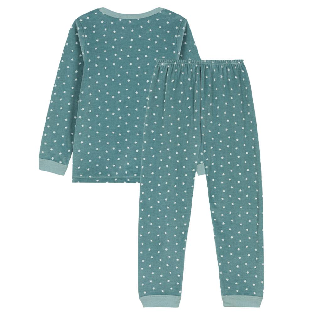 Petit Bateau - 2pc-Set - Boys Star Velour Pyjama Suit