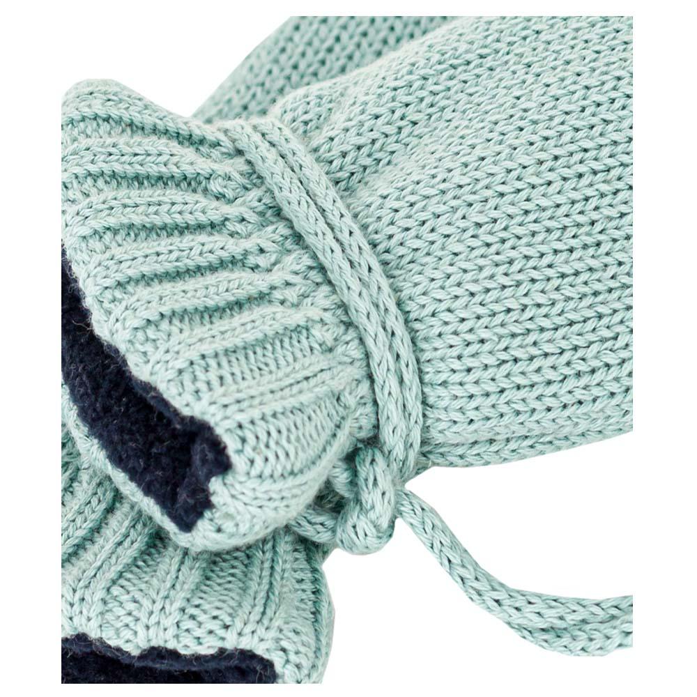 Petit Bateau - Baby's Recycled Fleece Lining Knit Mittens - Green