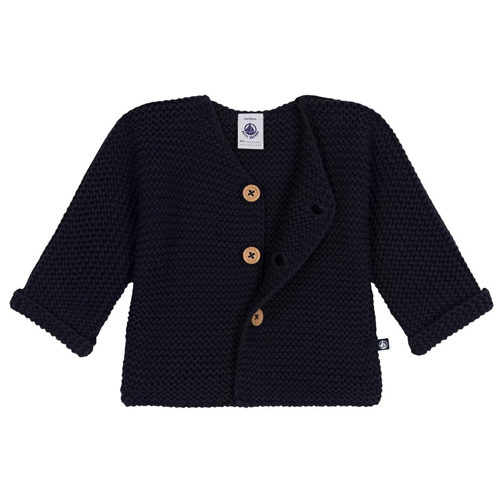 Petit Bateau - Baby's Moss Stitch Knit Cardigan - Blue