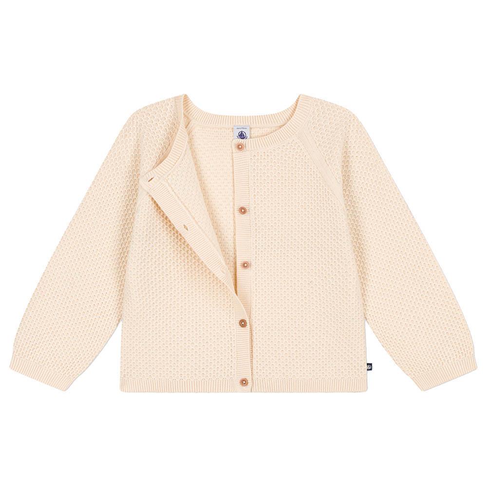 Petit Bateau - Girl's Cotton Cardigan - Beige