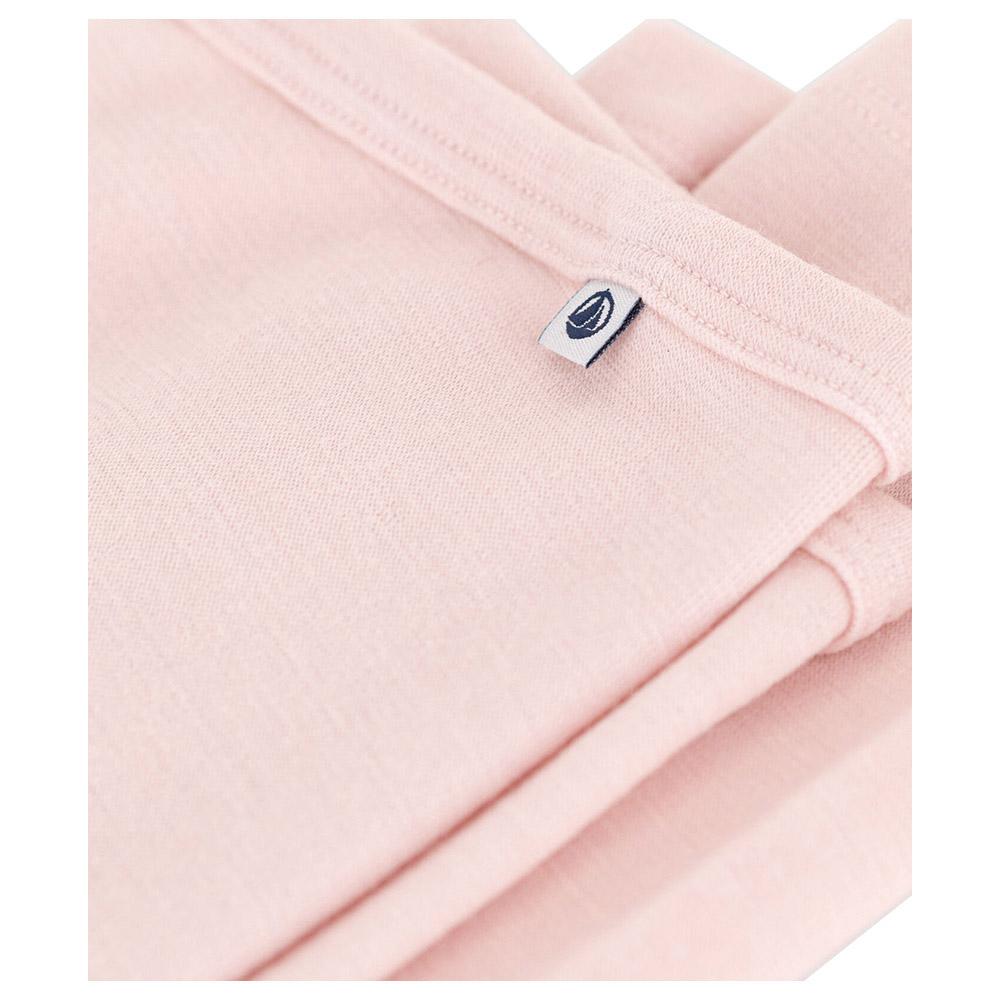 Petit Bateau - Children's Unisex Wool And Cotton Leggings - Pink