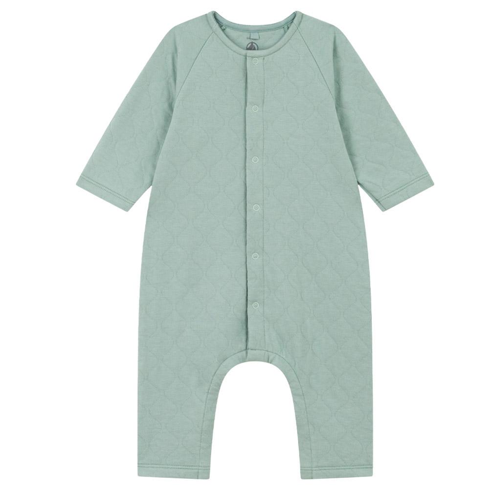 Petit Bateau - Baby's Quilted Tube Knit Jumpsuit - Green