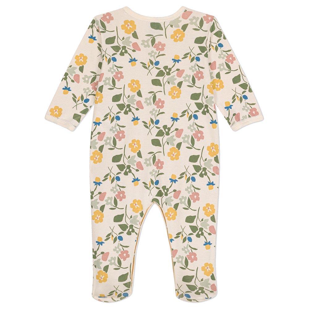 Petit Bateau - Baby's Floral Print Cotton Sleepsuit