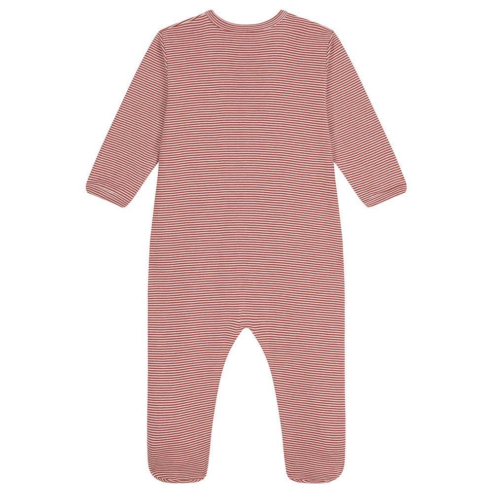 Petit Bateau - Baby's Stripy Cotton Sleepsuit - Red/White