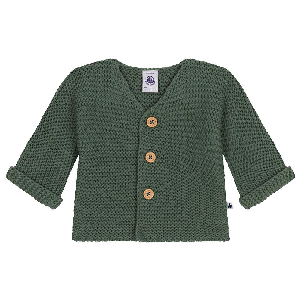 Petit Bateau - Baby's Moss Stitch Knit Cardigan - Green