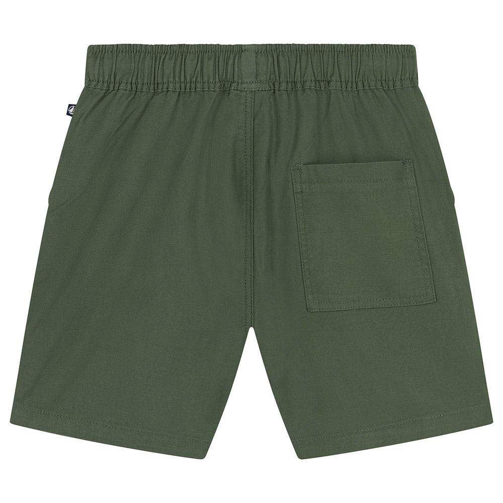 Petit Bateau - Boy's Cotton And Linen Twill Shorts - Green