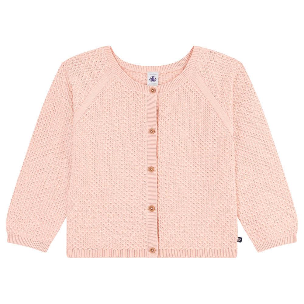 Petit Bateau - Girl's Cotton Cardigan - Pink