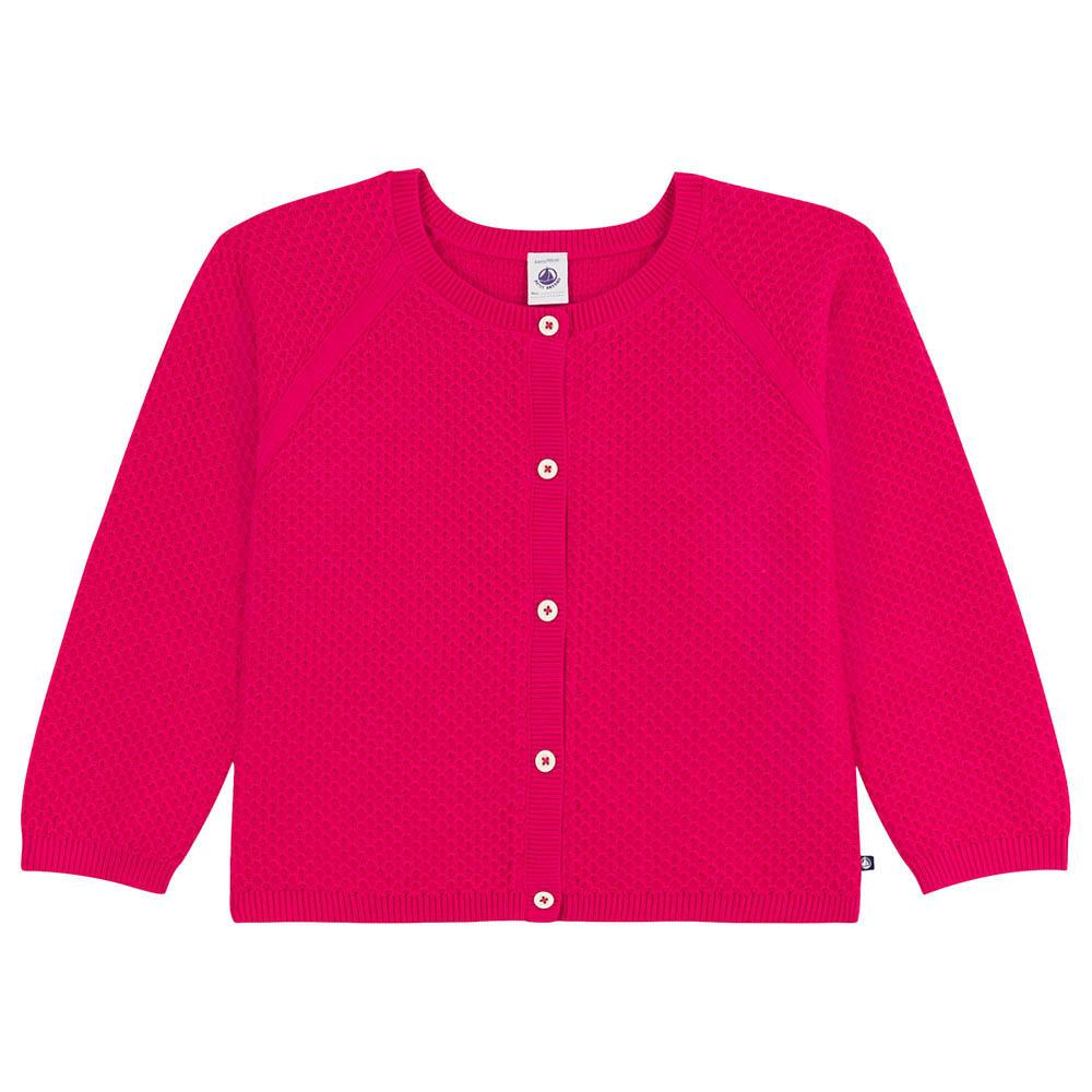 Petit Bateau - Girl's Cotton Cardigan - Pink