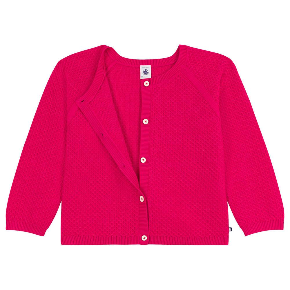 Petit Bateau - Girl's Cotton Cardigan - Pink