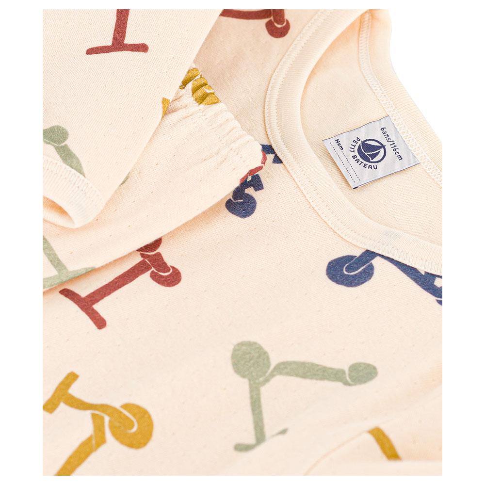 Petit Bateau - 2pc-Set - Boy's Cotton Scooter Print Pyjama Set - Beige