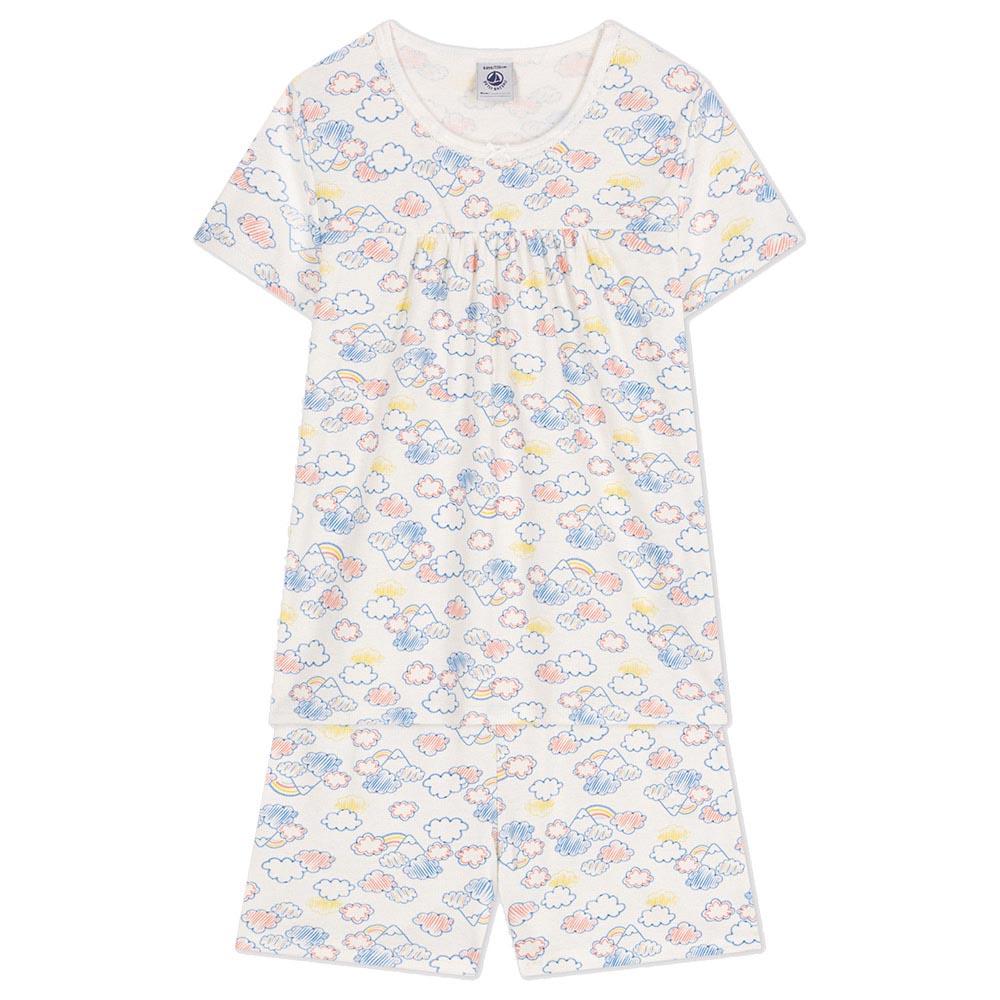 Petit Bateau - Girls' Rainbow Print Short Cotton Pyjama Set