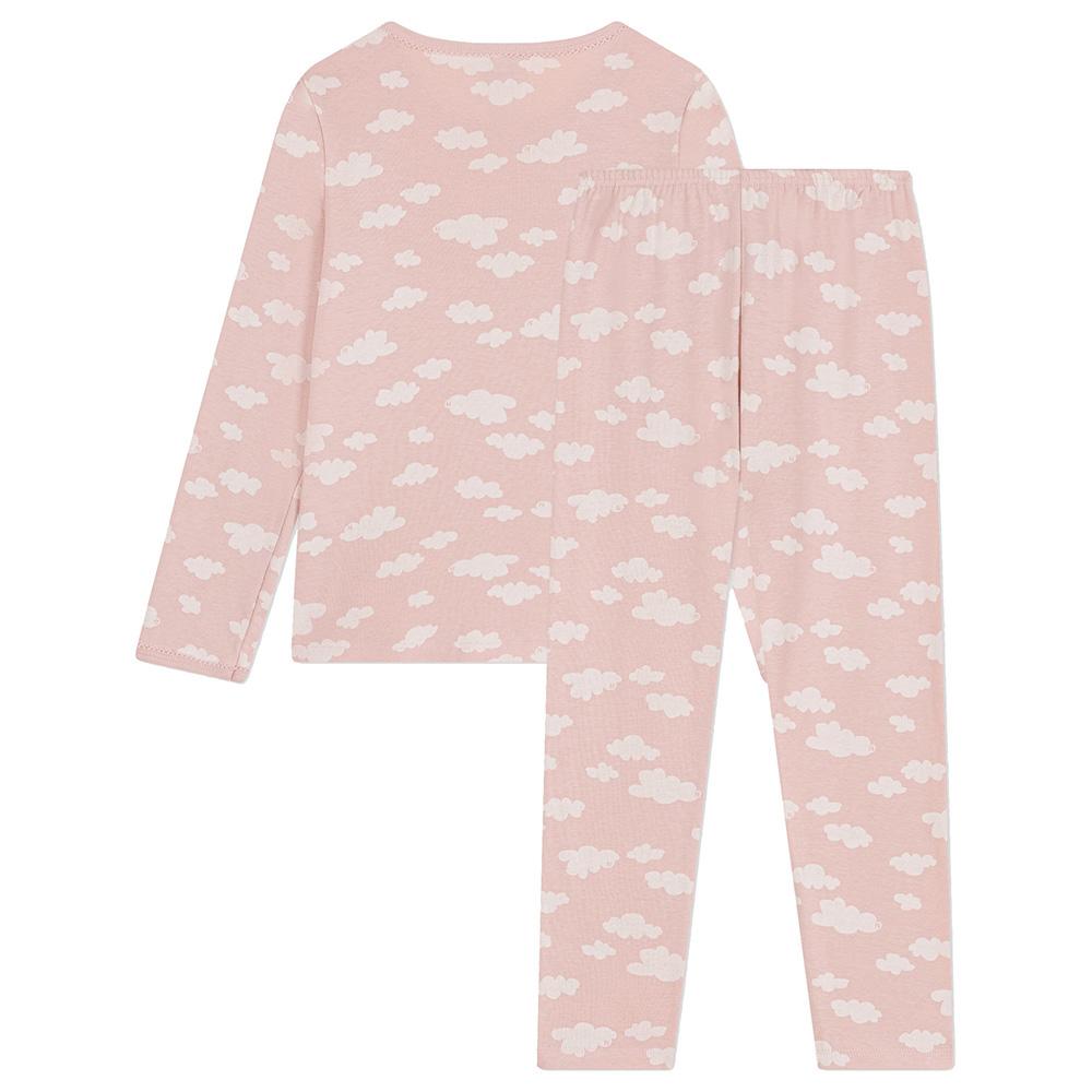 Petit Bateau - 2pc-Set - Girl's Cloud Print Cotton Pyjama Set - Pink