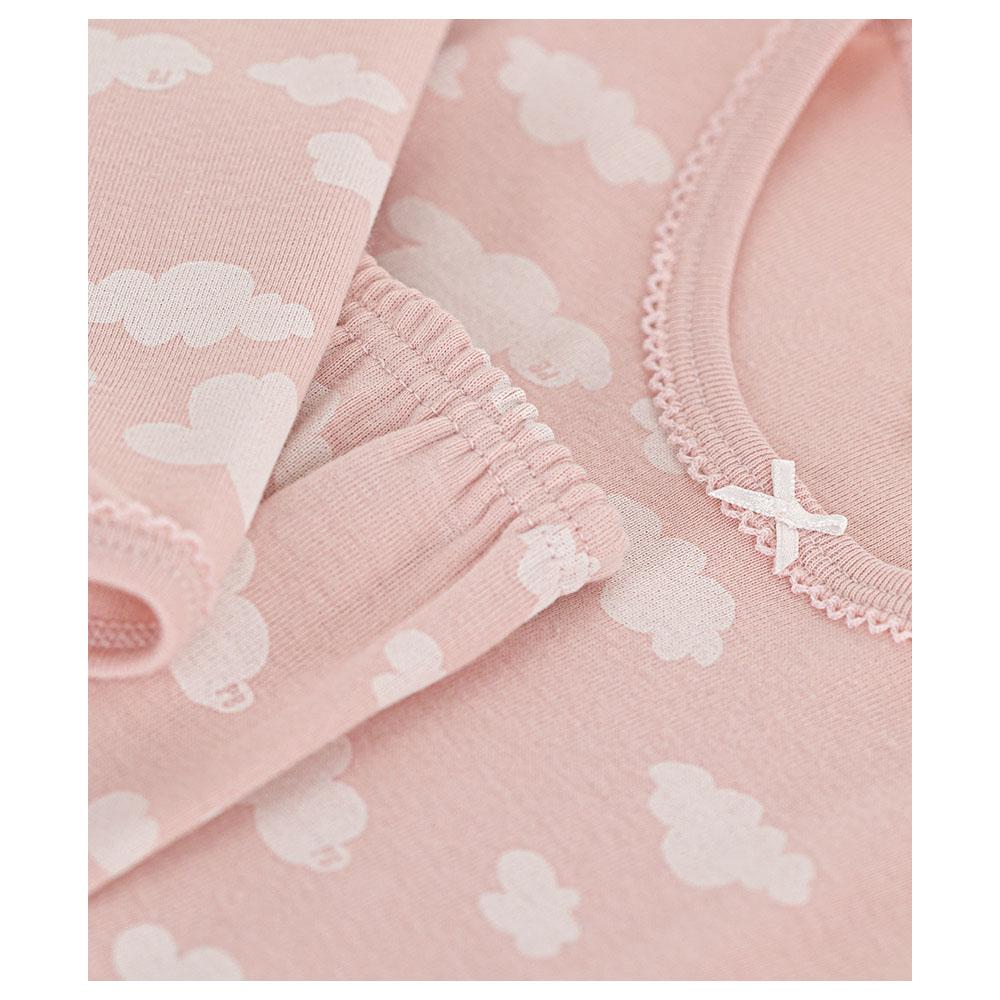 Petit Bateau - 2pc-Set - Girl's Cloud Print Cotton Pyjama Set - Pink