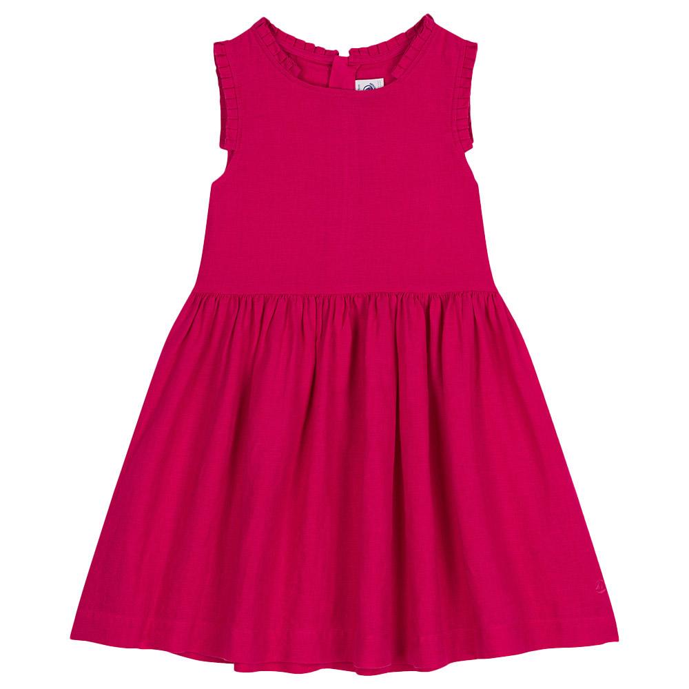 Petit Bateau - Girl's Sleeveless Linen Dress - Pink