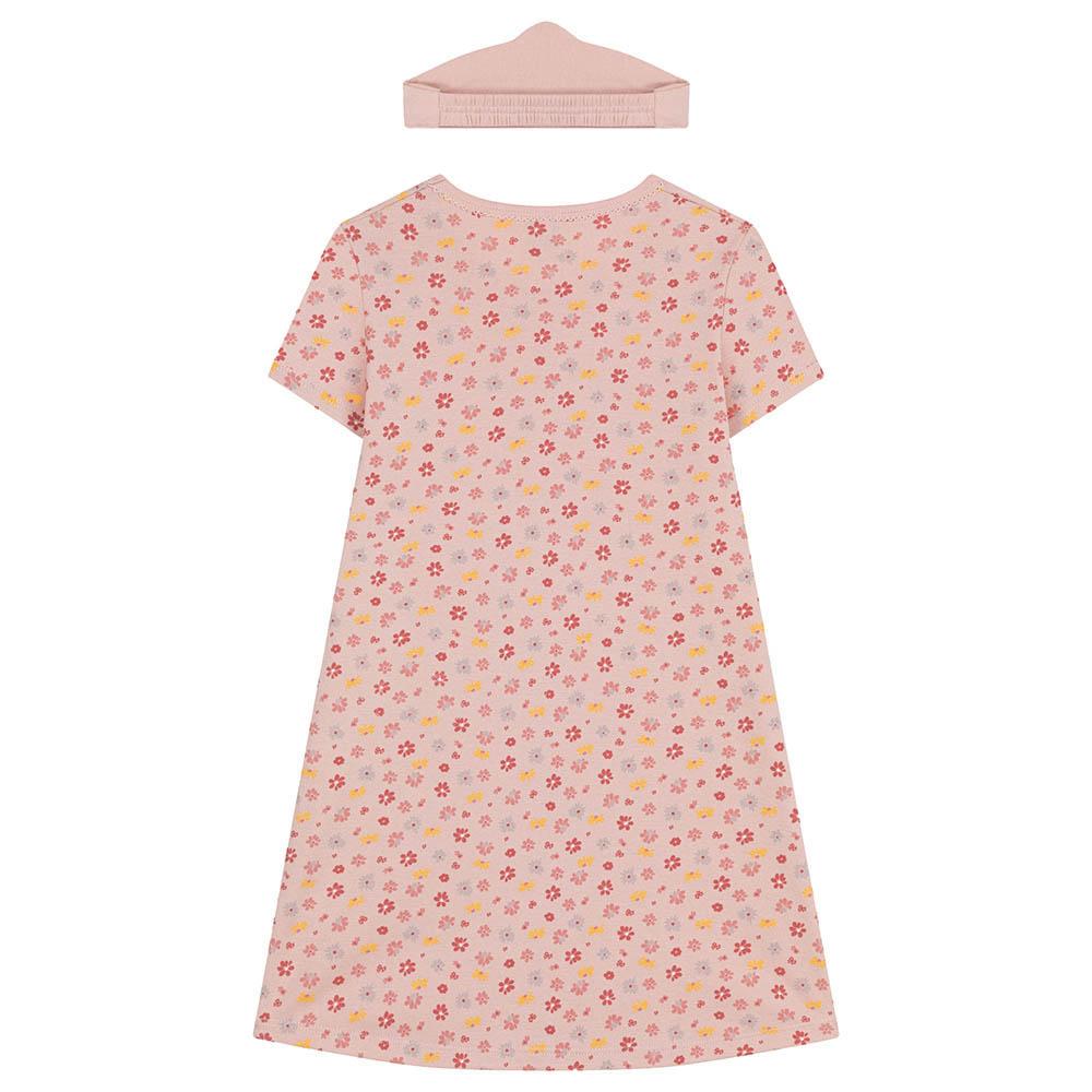 Petit Bateau - Cotton Floral Patterned Nightdress And Diadem - Pink